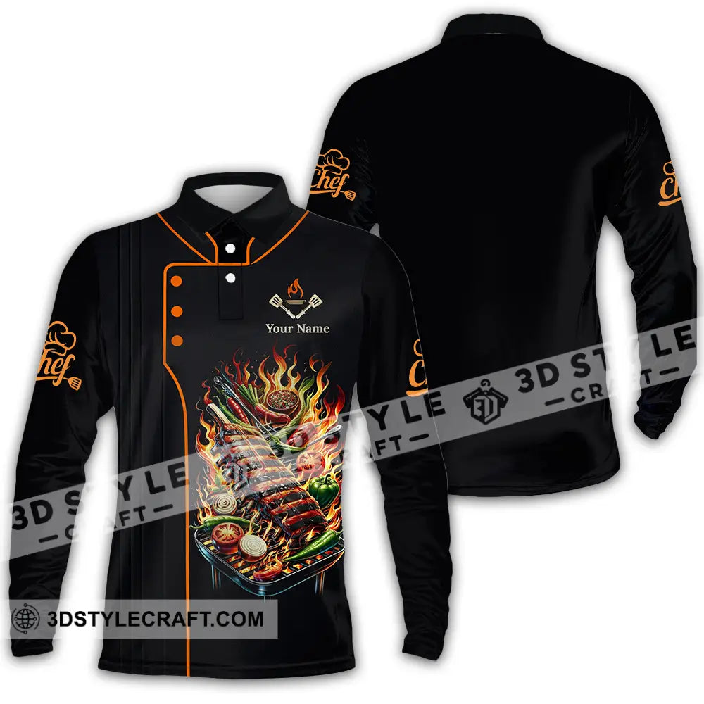 Unisex Shirt - Custom Chef 3D Shirt Long Sleeve Polo / S T-shirt