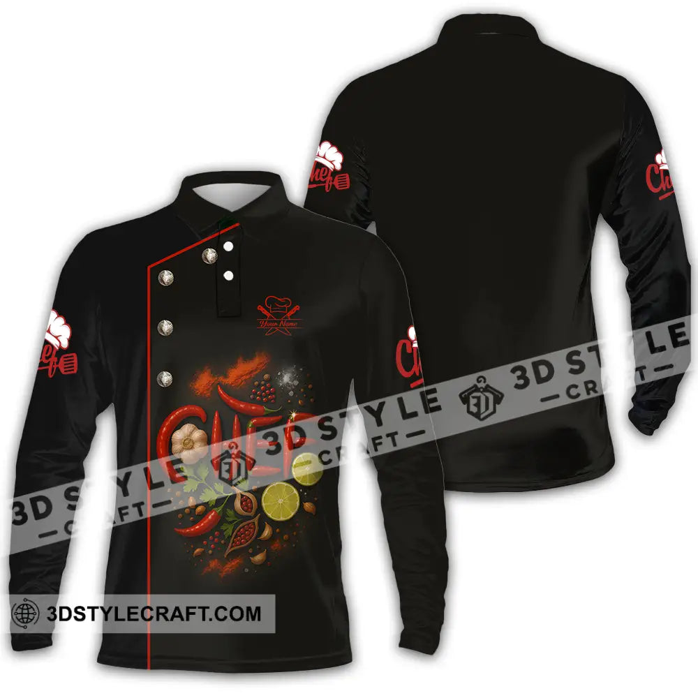 Unisex Shirt - Custom Chef Shirt Long Sleeve Polo / S T-shirt