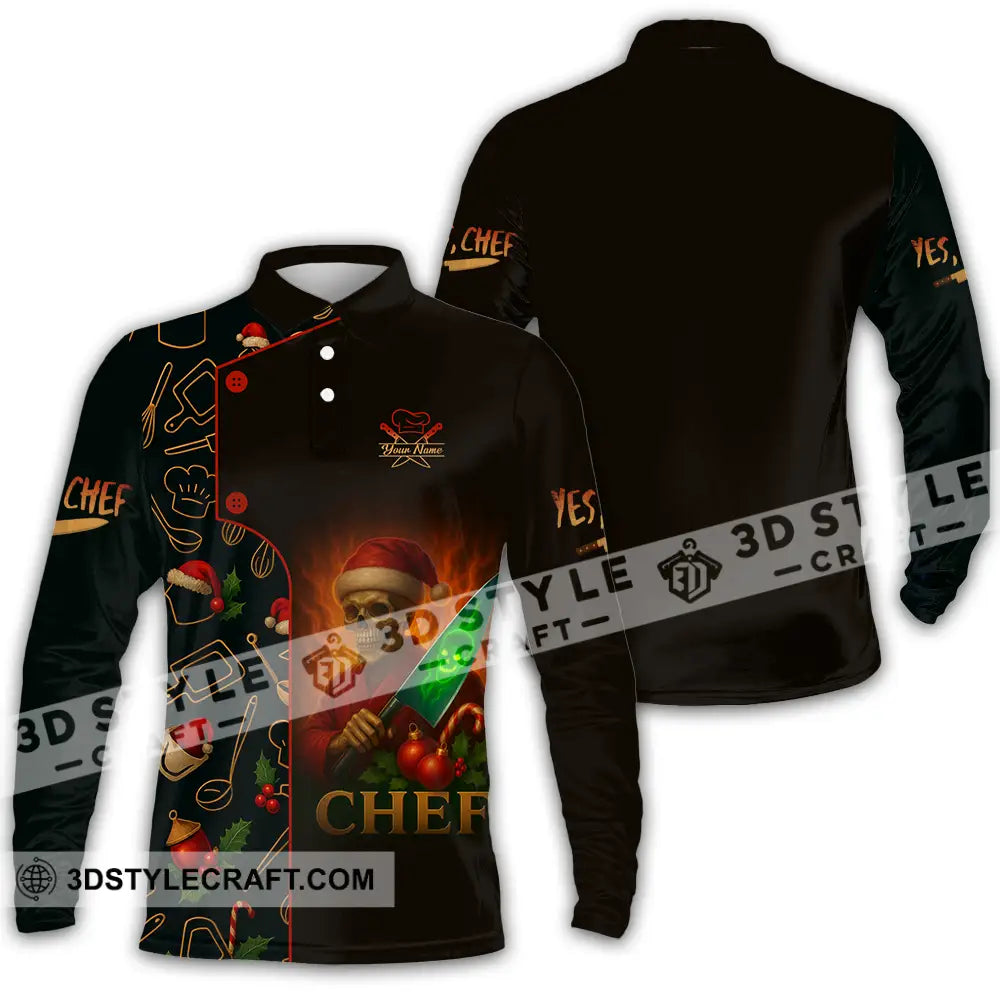 Unisex Shirt - Custom Chef Shirt Long Sleeve Polo / S T-shirt