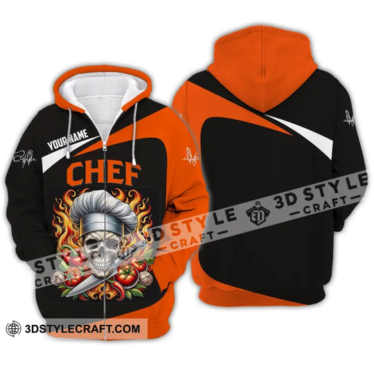 Unisex Shirt - Custom Chef Name Shirt, Skull Chef style option 3