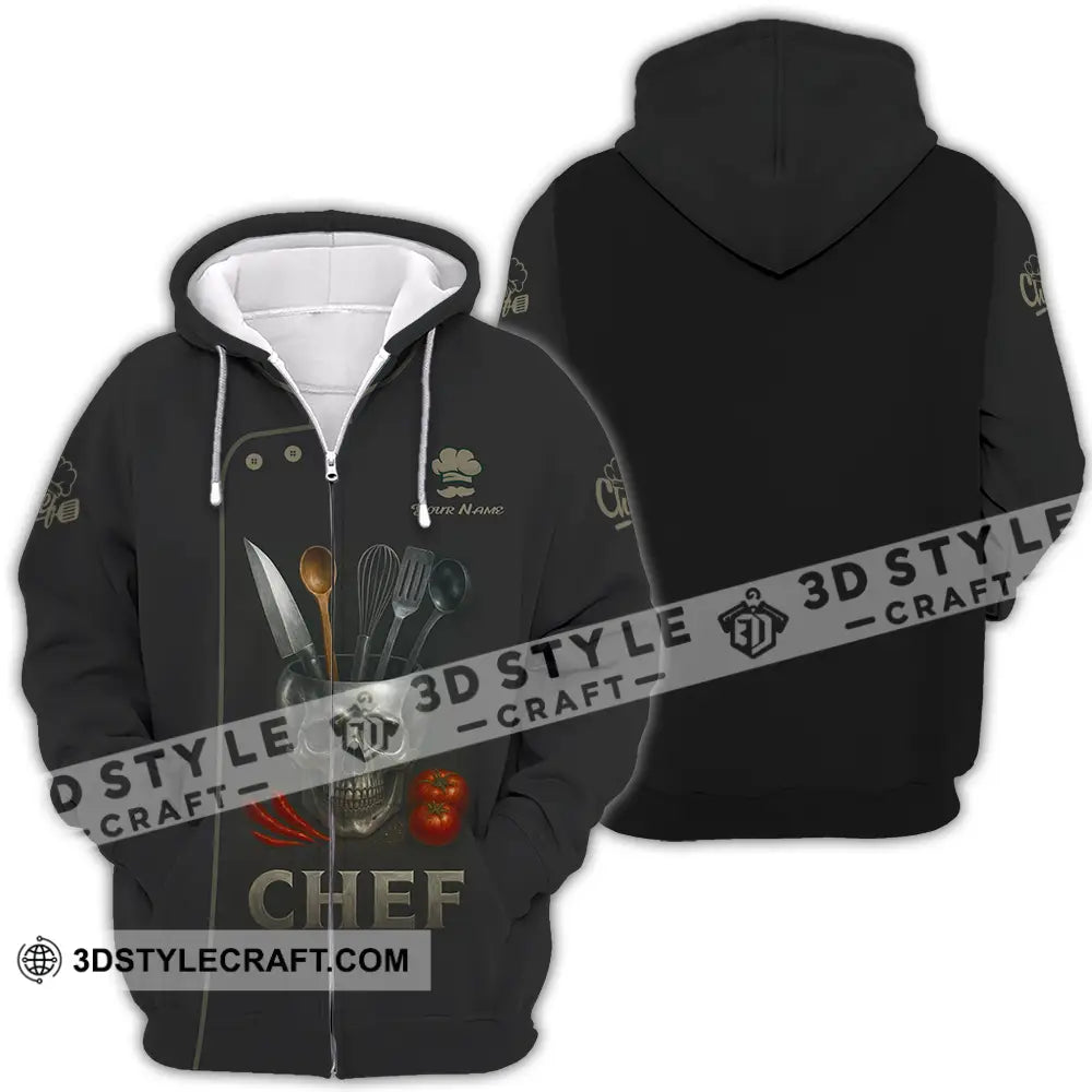 Unisex Shirt Custom Chef Shirt Zipper Hoodie / S T shirt