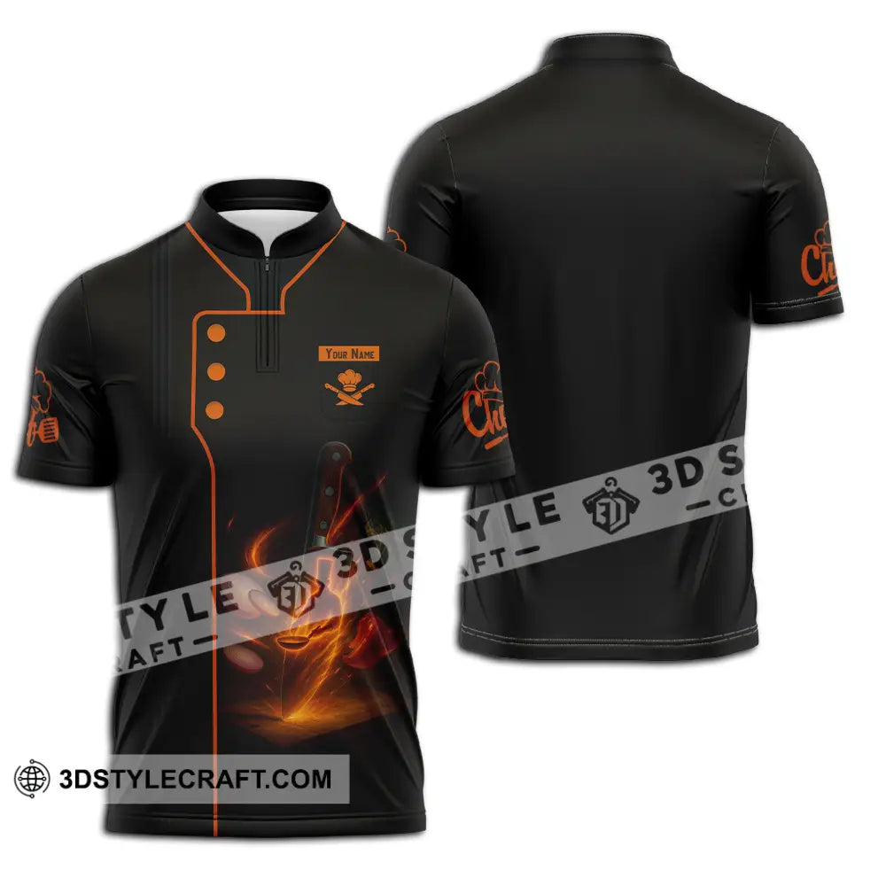 Unisex Shirt Custom Chef Shirt Zipper Polo Shirt / S T shirt