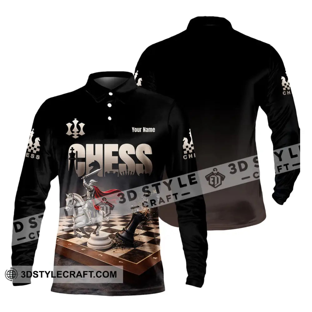 Unisex Shirt - Custom Chess 3D Shirt Long Sleeve Polo / S T-shirt