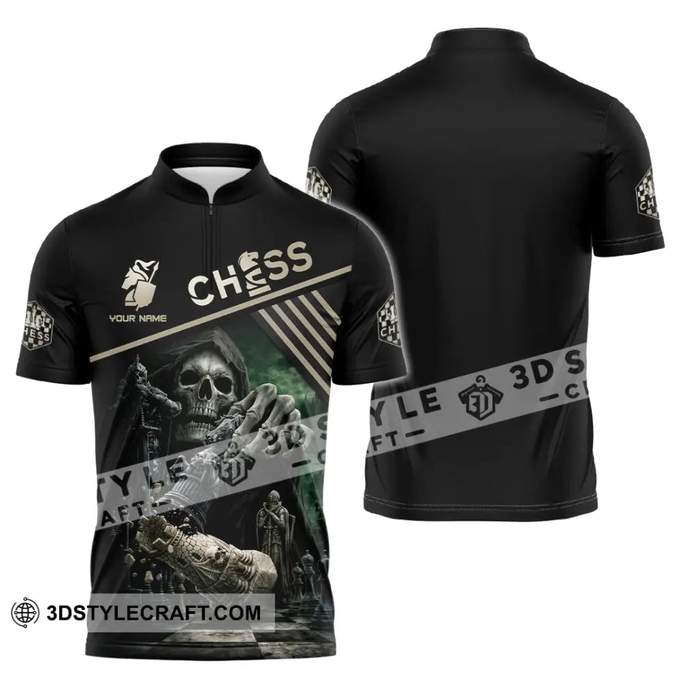 Unisex Shirt - Custom Chess 3D Shirt Zipper Polo Shirt / S T-shirt
