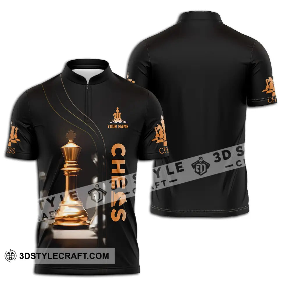 Unisex Shirt - Custom Chess 3D Shirt Zipper Polo Shirt / S T-shirt