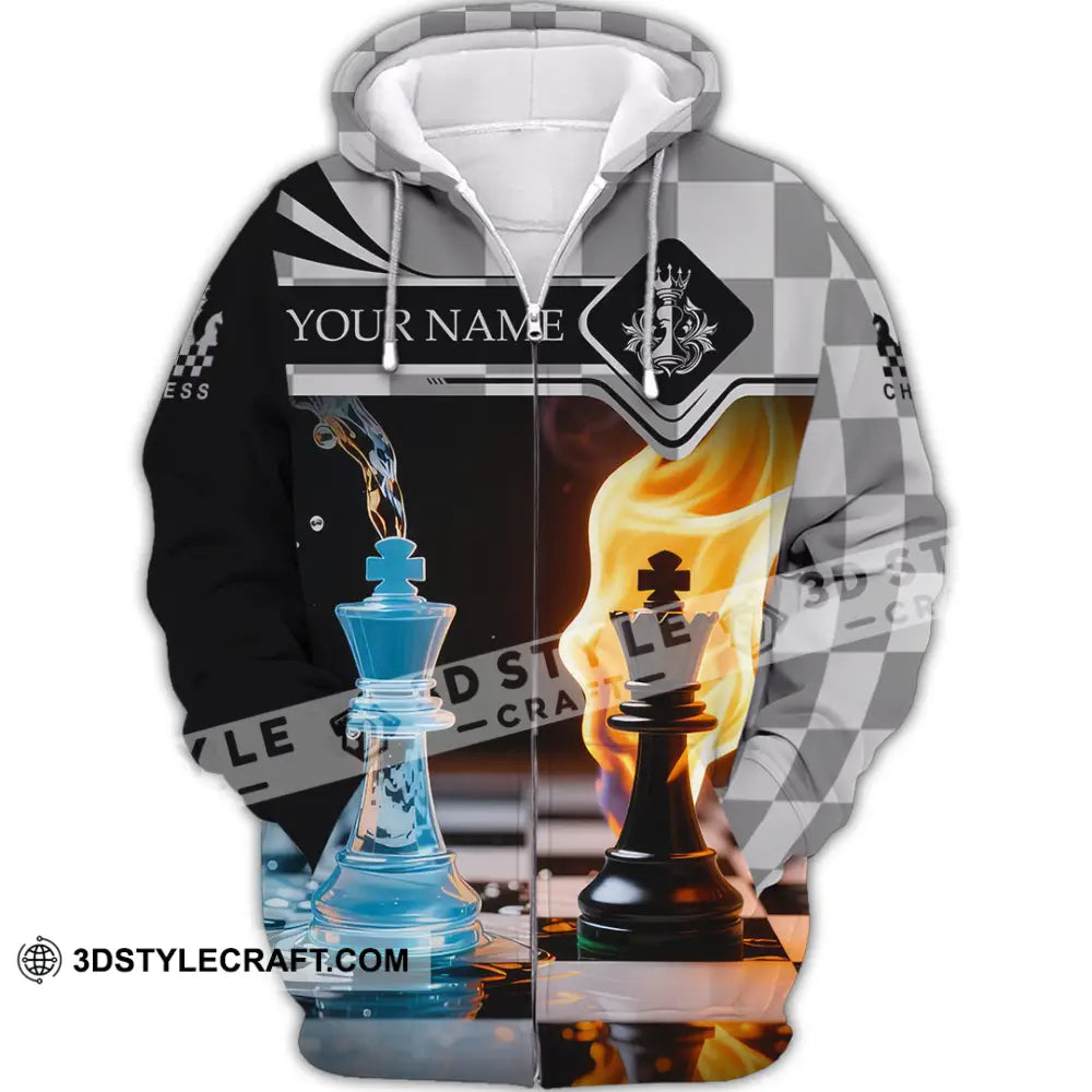 Unisex Shirt - Custom Chess Player 3D Shirt Zipper Hoodie / S T-shirt