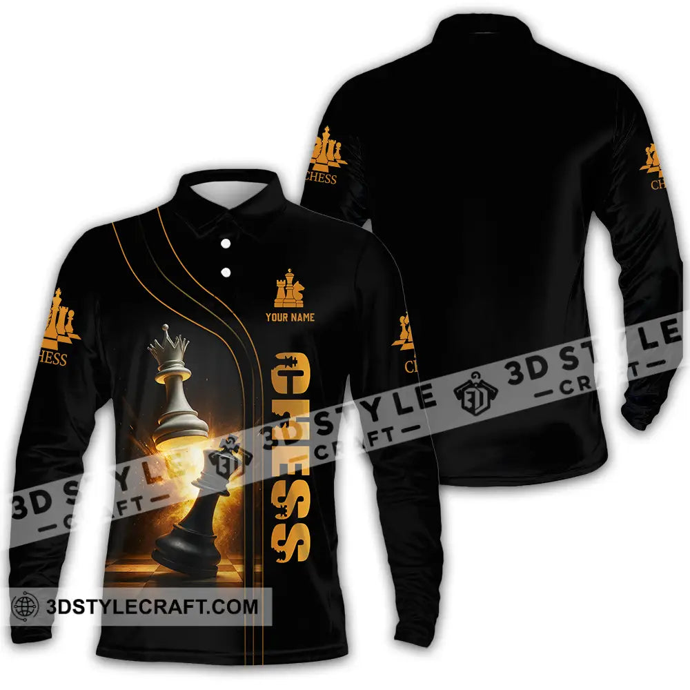 Unisex Shirt Custom Chess Player Shirt Long Sleeve Polo / S T shirt