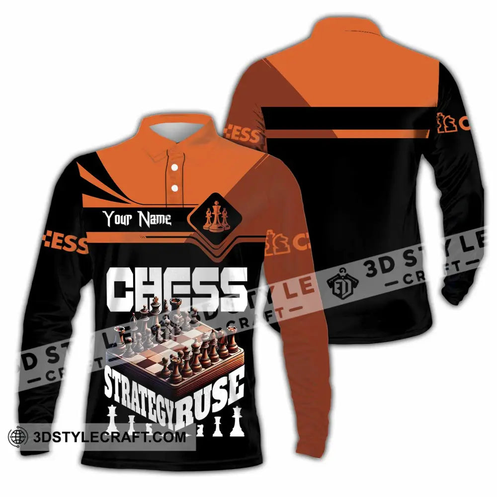 Unisex Shirt Custom Chess Strategy Ruse Shirt Long Sleeve Polo / S T shirt