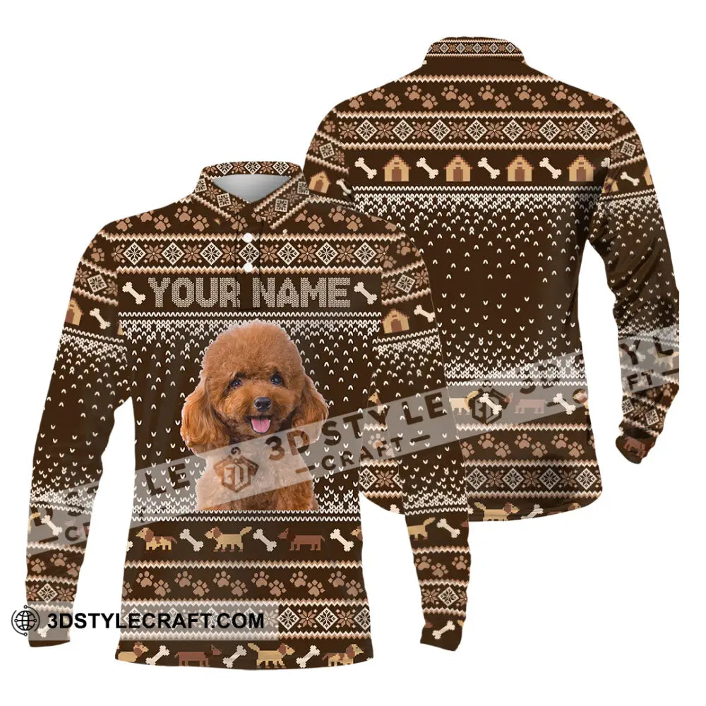 Unisex Shirt - Custom Christmas Pet 3D Shirt Long Sleeve Polo / S T-shirt