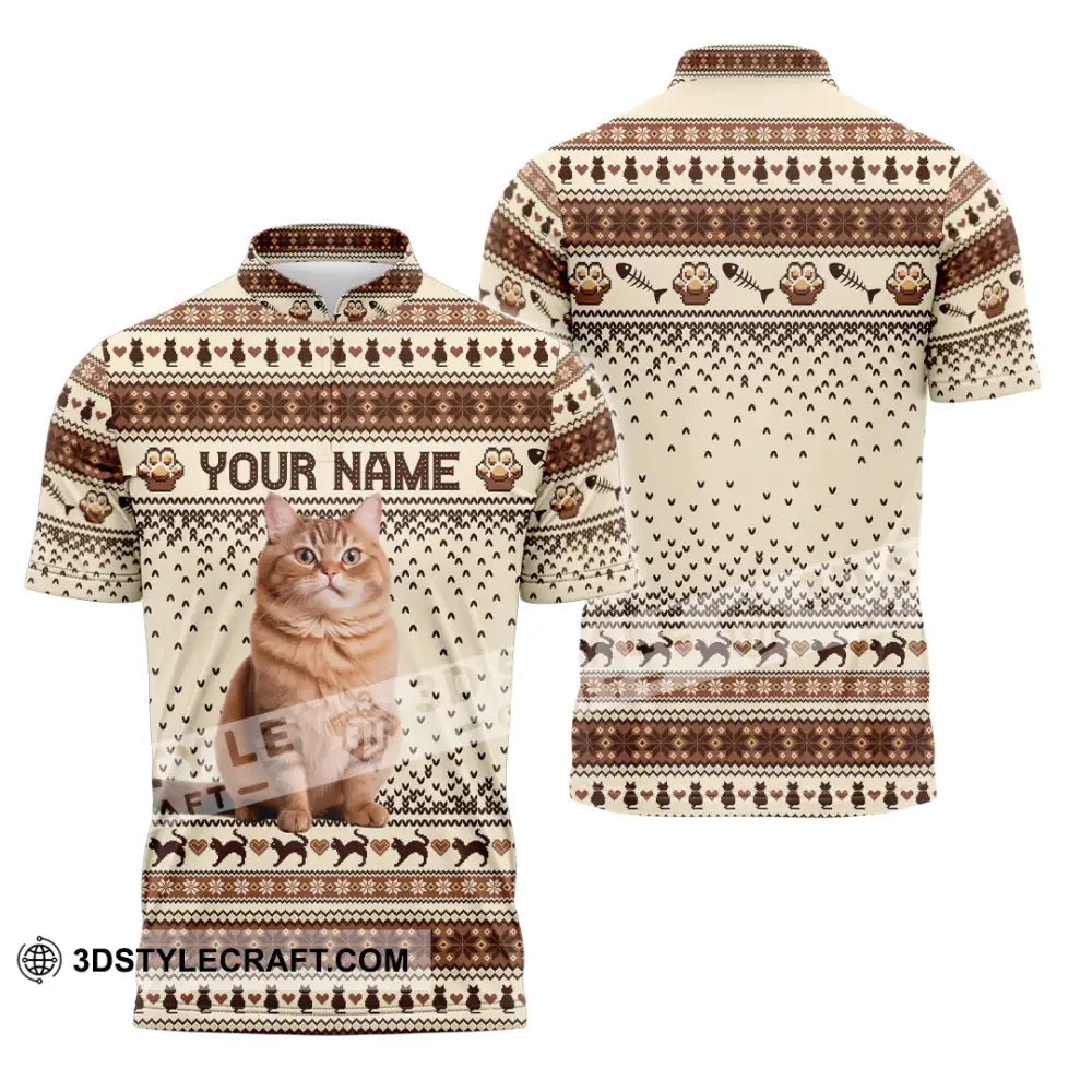 Unisex Shirt - Custom Christmas Pet 3D Shirt Zipper Polo Shirt / S T-shirt