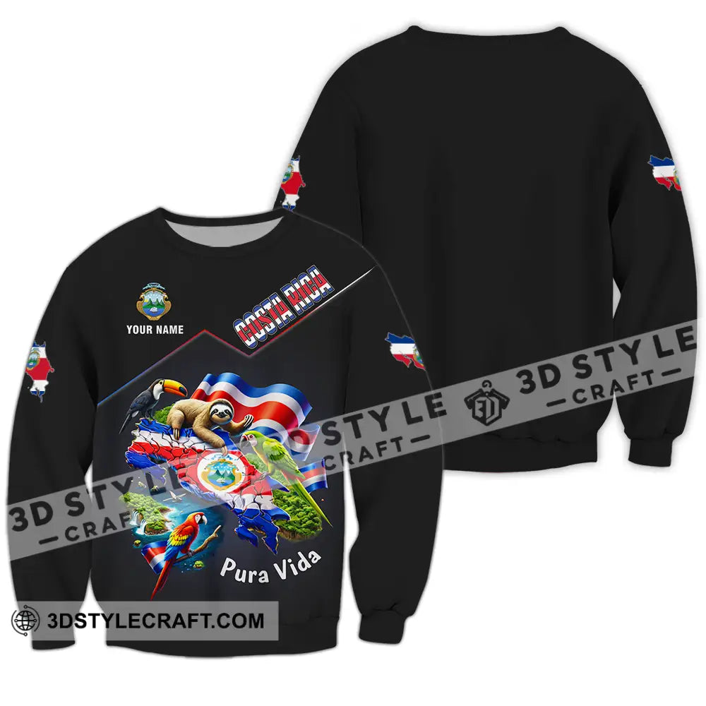 Unisex Shirt - Custom Costa Rica Pura Vida 3D Shirt Long Sleeve / S T-shirt
