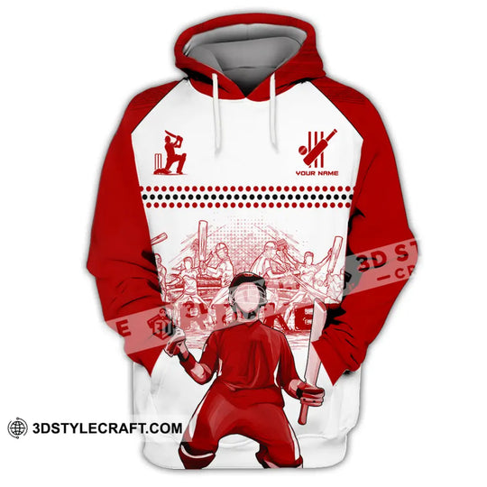 Unisex Shirt - Custom Cricket Player Red Design Shirt style option 3