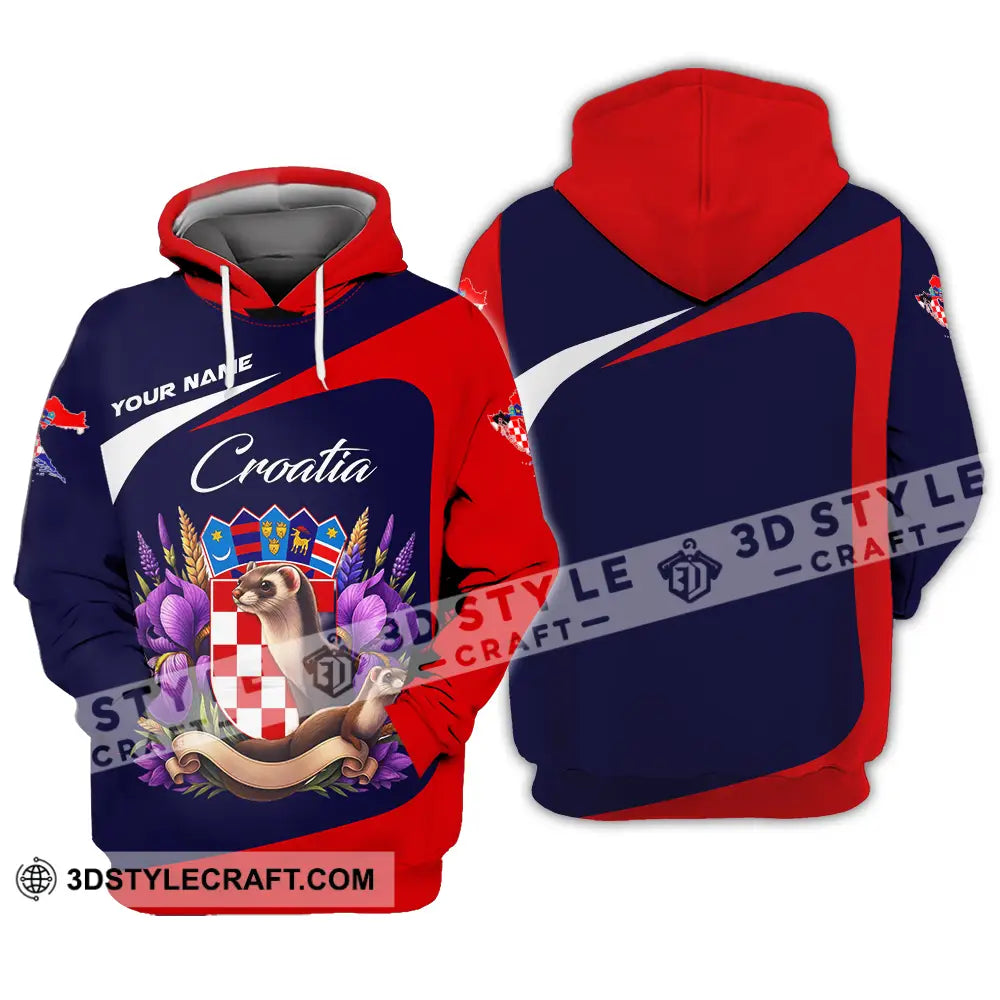 Unisex Shirt - Custom Croatia 3D Shirt Hoodie / S T-shirt