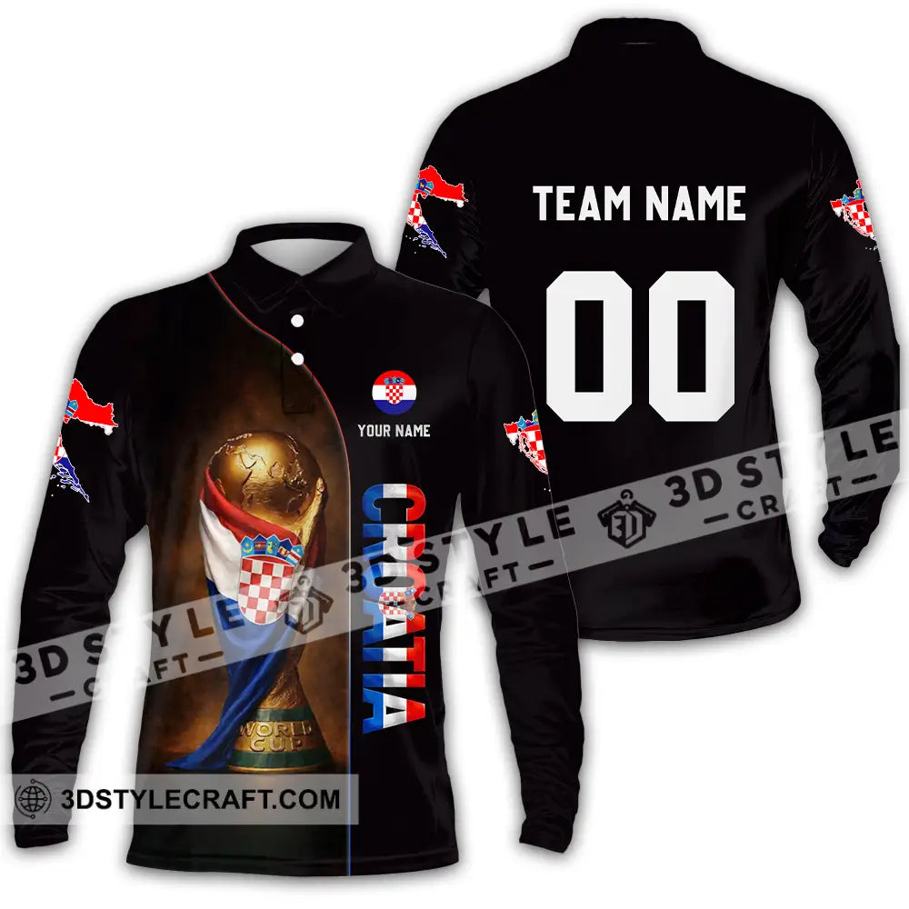 Unisex Shirt - Custom Croatia 3D Shirt Long Sleeve Polo / S T-shirt