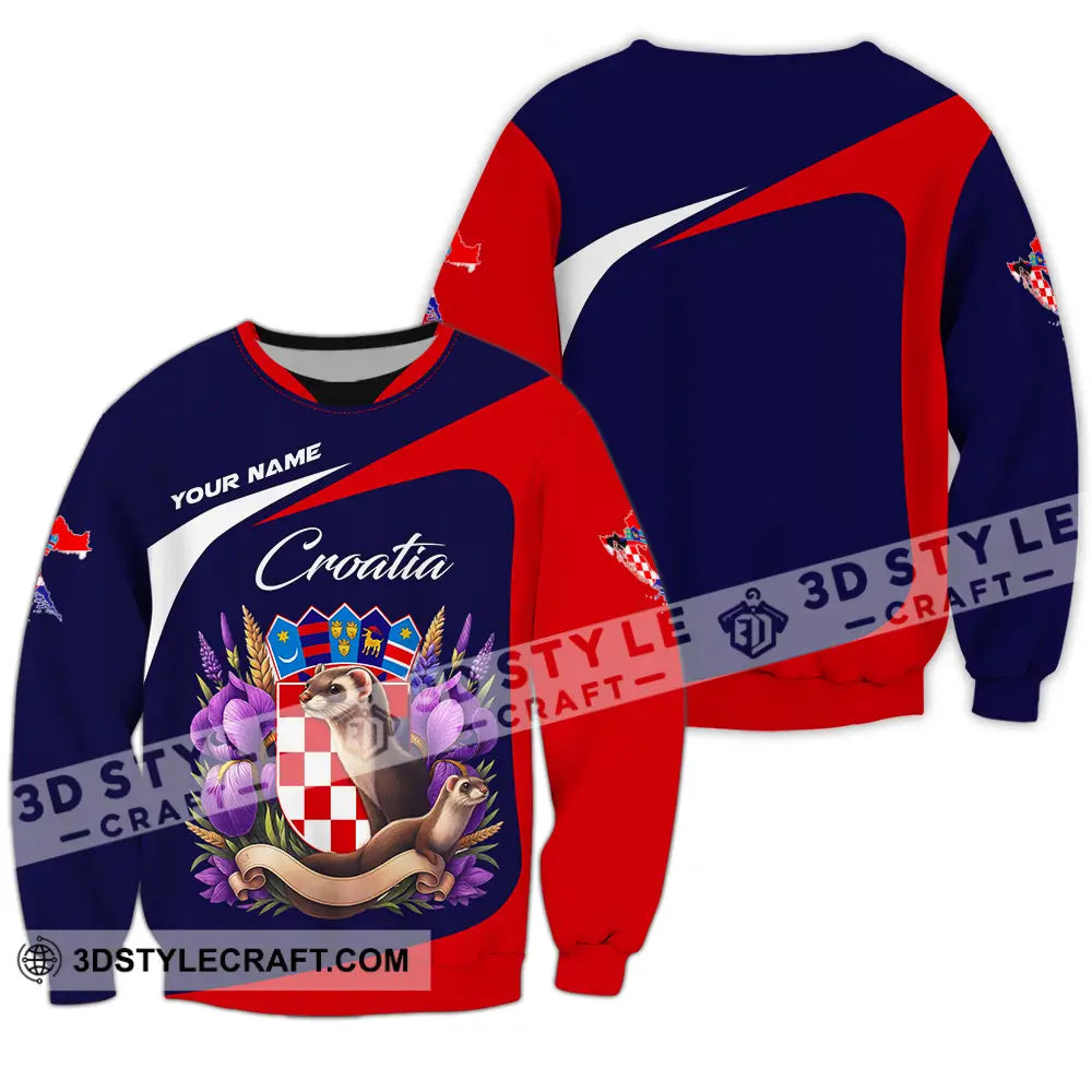 Unisex Shirt - Custom Croatia 3D Shirt Long Sleeve / S T-shirt