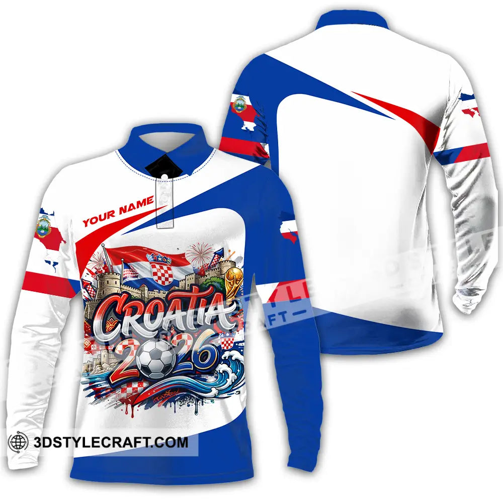 Unisex Shirt - Custom Croatia Fifa Club World Cup 2026 3D Shirt Long Sleeve Polo / S T-shirt