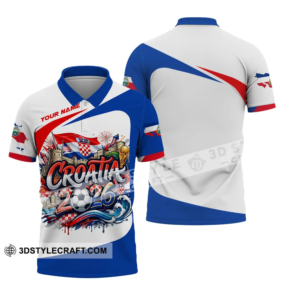Unisex Shirt - Custom Croatia Fifa Club World Cup 2026 3D Shirt Polo Shirt / S T-shirt