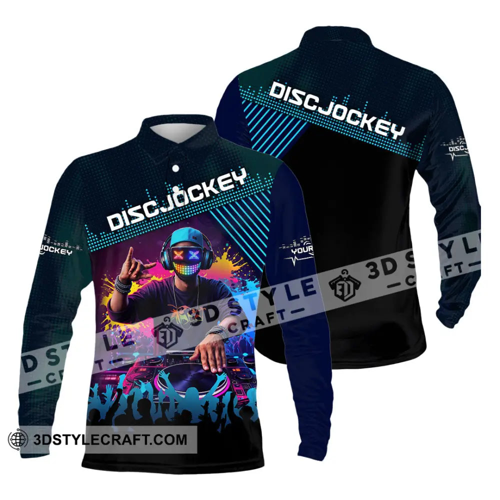 Unisex Shirt - Custom Disc Jockey 3D Shirt Long Sleeve Polo / S T-shirt