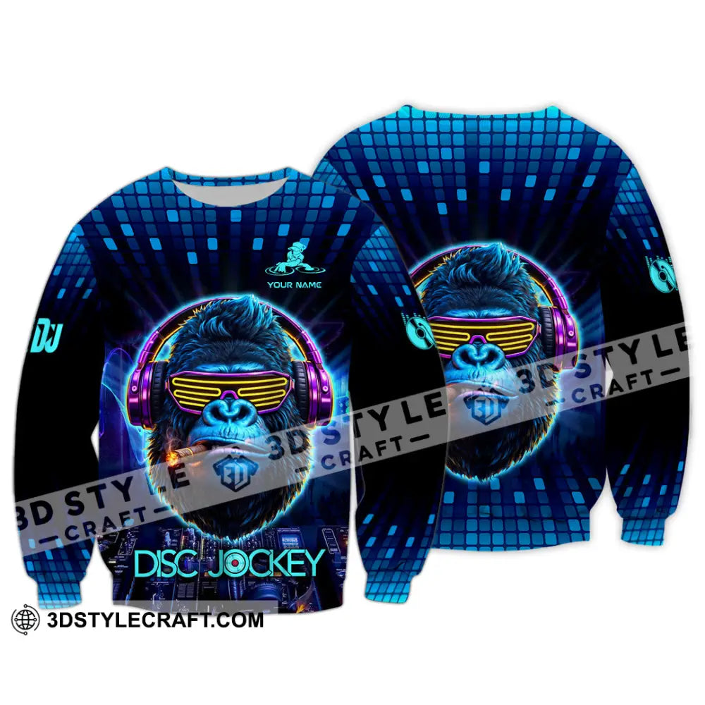 Unisex Shirt - Custom Disc Jockey 3D Shirt Long Sleeve / S T-shirt