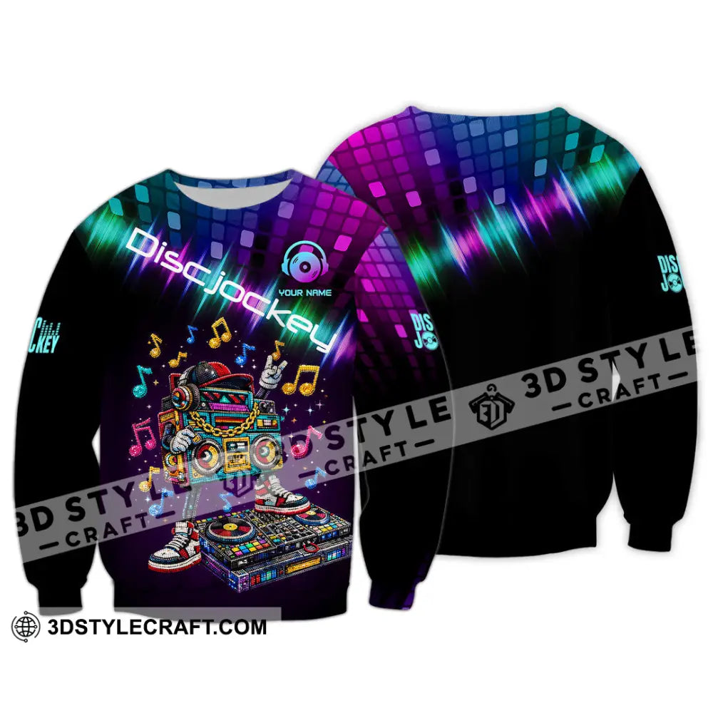 Unisex Shirt - Custom Disc Jockey 3D Shirt Long Sleeve / S T-shirt