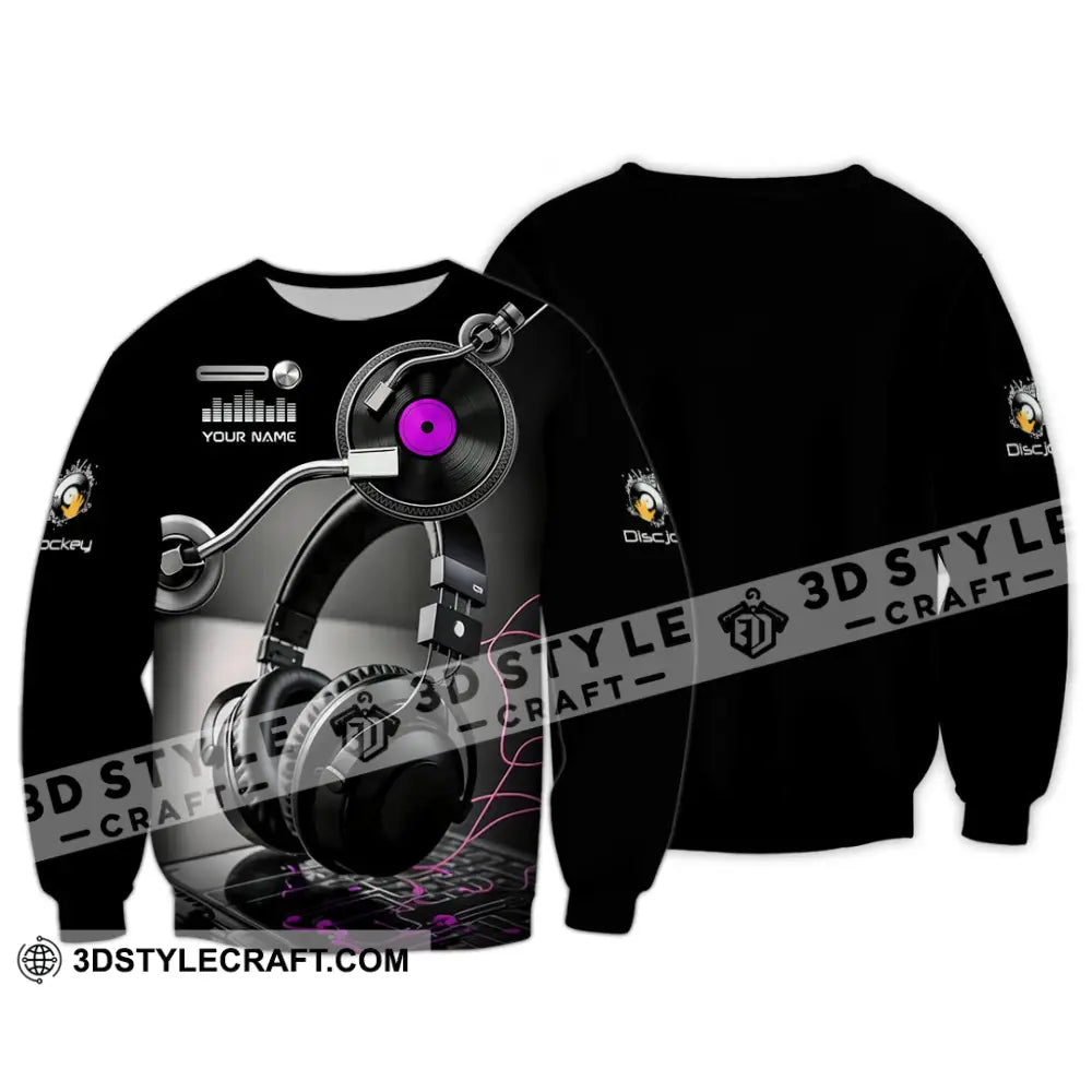 Unisex Shirt - Custom Disc Jockey 3D Shirt Long Sleeve / S T-shirt
