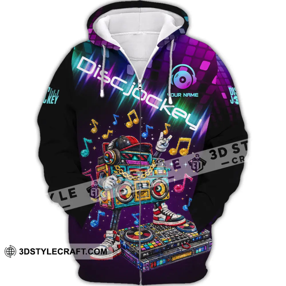 Unisex Shirt - Custom Disc Jockey 3D Shirt Zipper Hoodie / S T-shirt