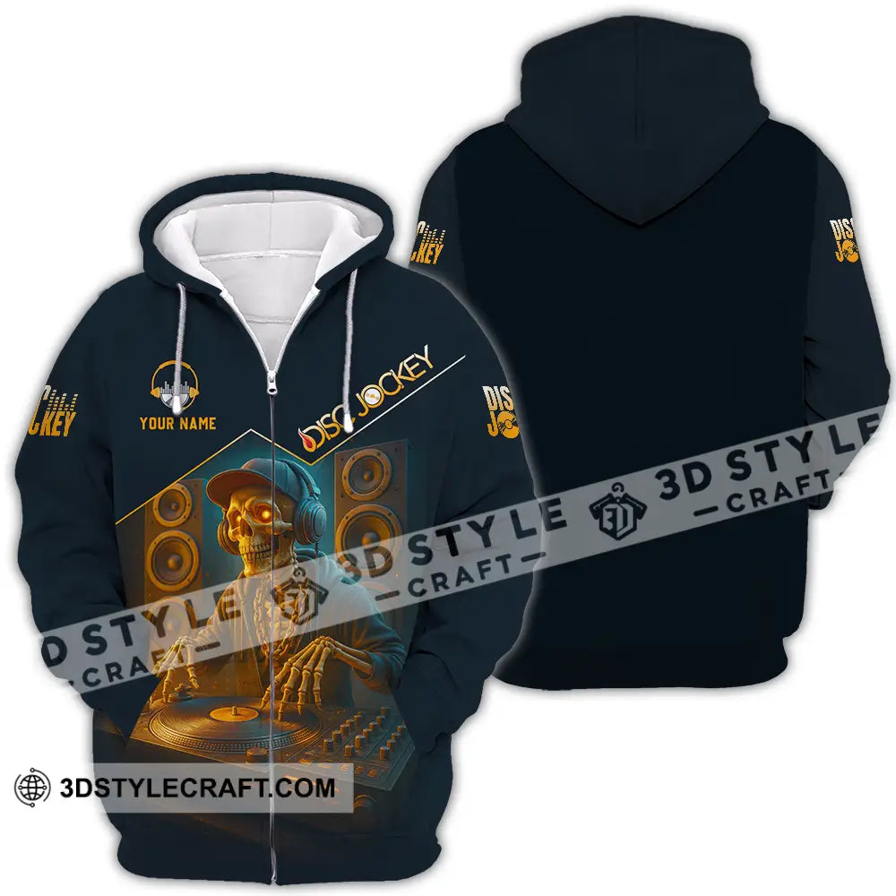 Unisex Shirt Custom Disc Jockey Shirt Zipper Hoodie / S T shirt