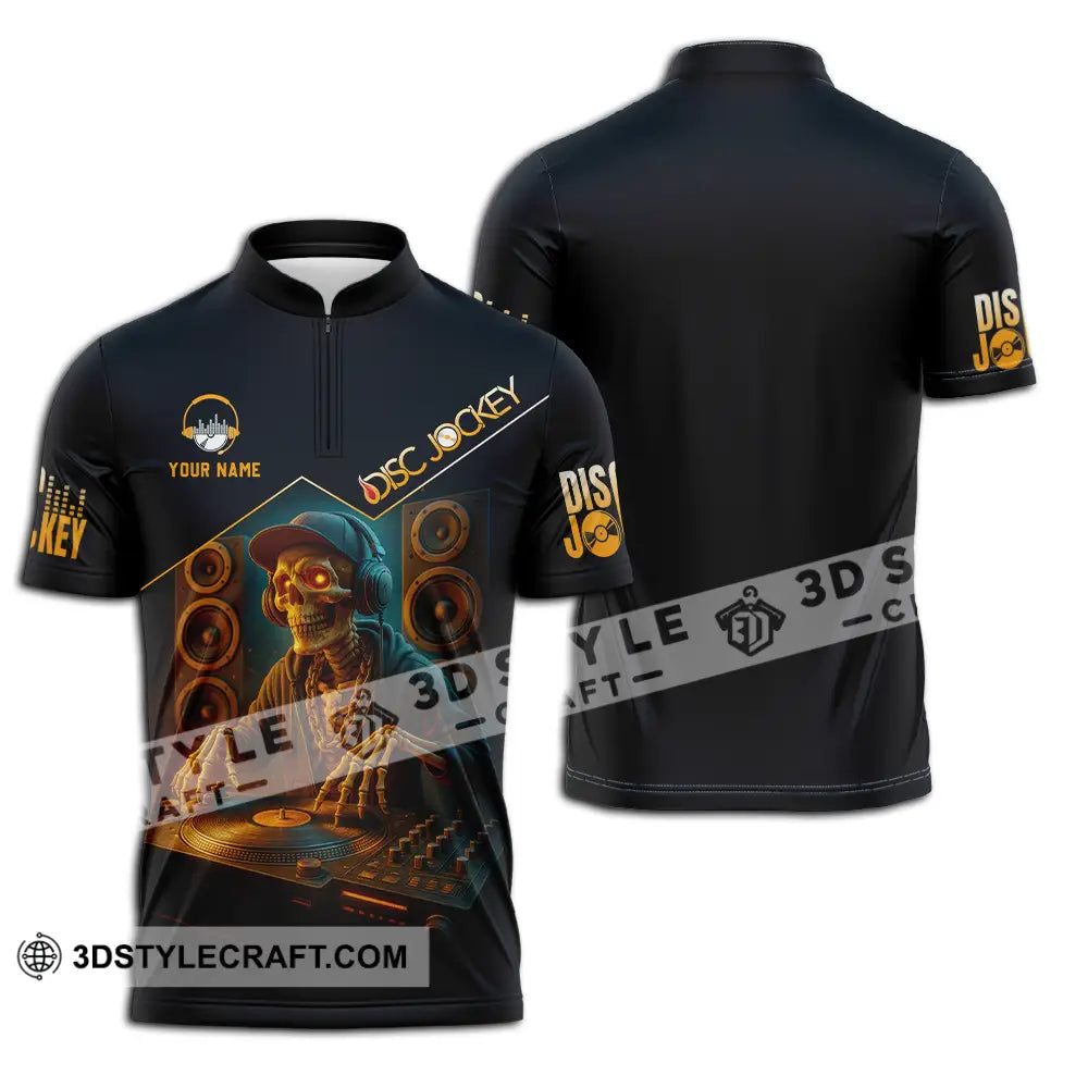 Unisex Shirt Custom Disc Jockey Shirt Zipper Polo Shirt / S T shirt