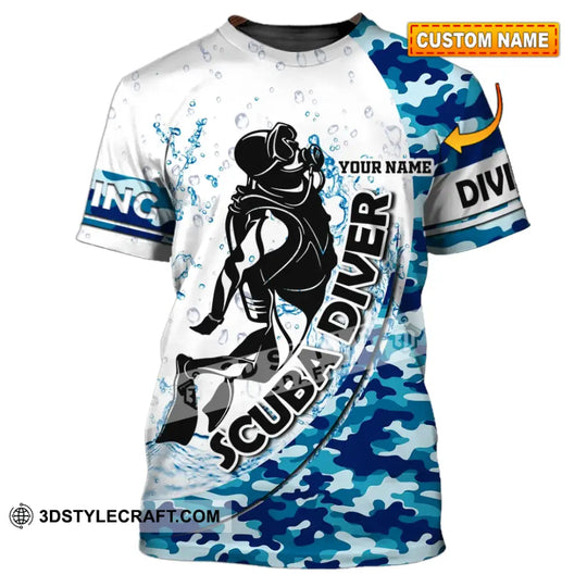 Unisex Shirt - Custom Dive Name T-Shirt - Scuba Diver - Personalized Shirt style option 1