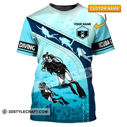 Unisex Shirt - Custom Diver Name T-Shirt - Scuba Diver - Personalized Shirt style option 1
