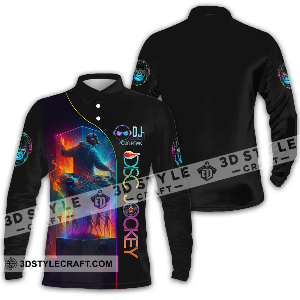 Unisex Shirt - Custom DJ 3D Shirt Long Sleeve Polo / S T-shirt