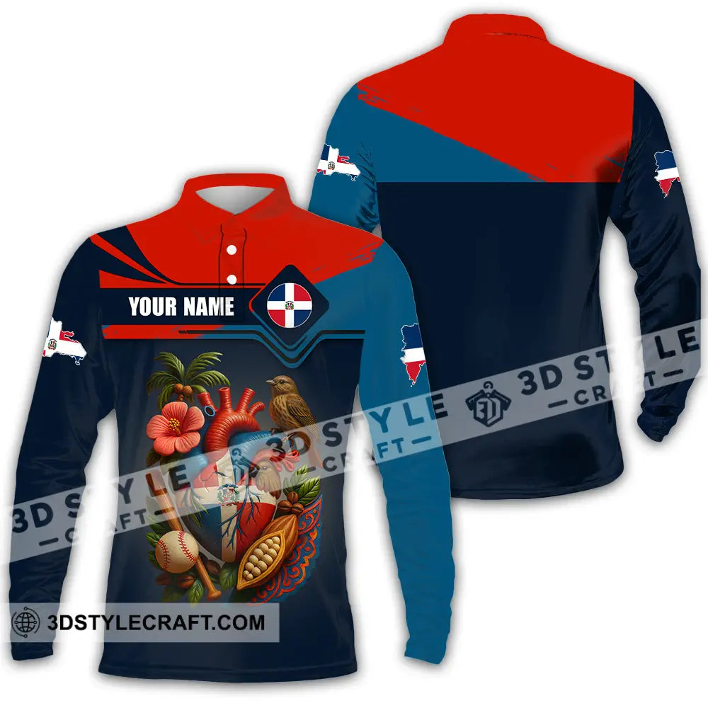 Unisex Shirt Custom Dominican Republic Shirt Long Sleeve Polo / S T shirt