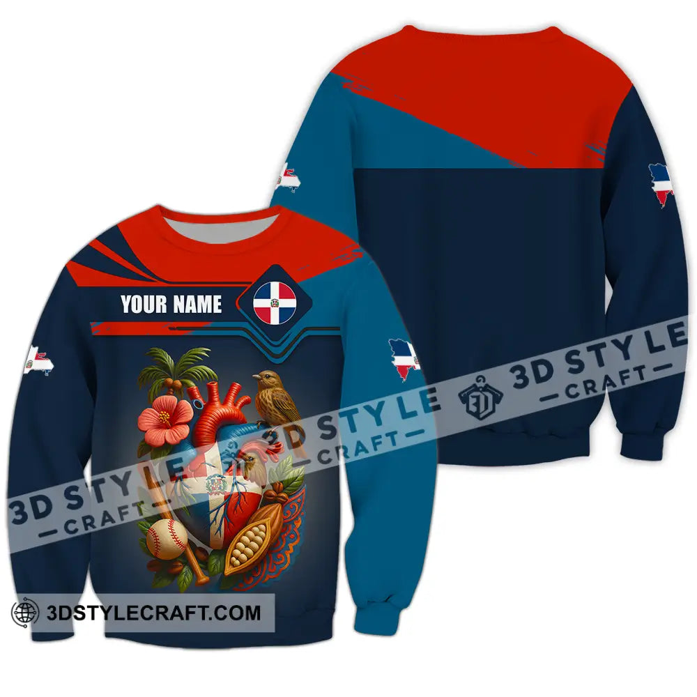 Unisex Shirt Custom Dominican Republic Shirt Long Sleeve / S T shirt