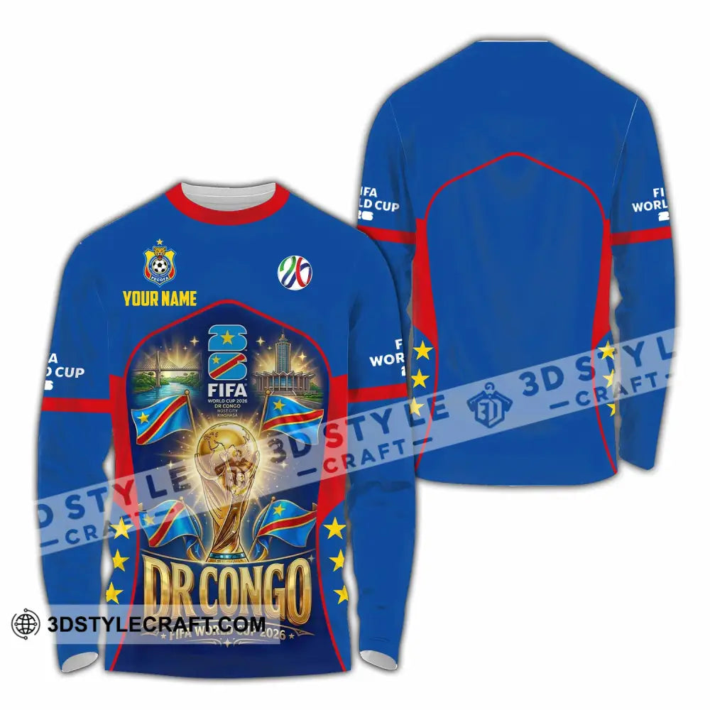Unisex Shirt - Custom Dr Congo World Cup 2026 Shirt - Long Sleeve Shirt / S - T-shirt