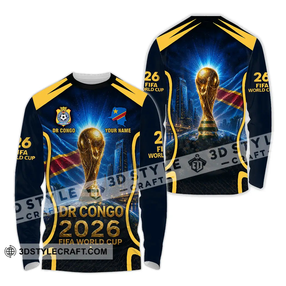 Unisex Shirt - Custom Dr Congo World Cup 2026 Shirt - Long Sleeve Shirt / S - T-shirt