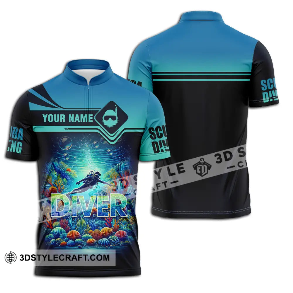 Unisex Shirt - Custom Driver 3D Shirt Zipper Polo Shirt / S T-shirt