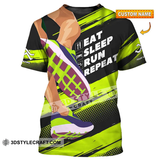 Unisex Shirt - Custom Eat Sleep Run Repeat 3D Shirt style option 1