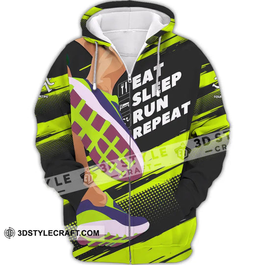 Unisex Shirt - Custom Eat Sleep Run Repeat 3D Shirt style option 2