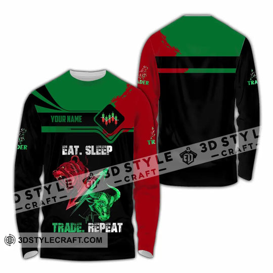 Unisex Shirt - Custom Eat Sleep Trade Repeat 3D Shirt style option 3