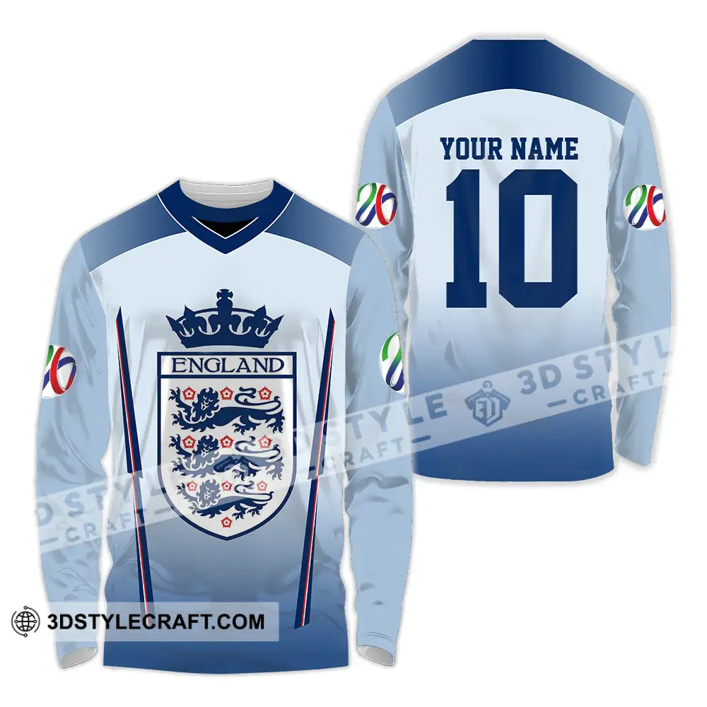 Unisex Shirt - Custom England 3D Shirt Long Sleeve Shirt / S T-shirt