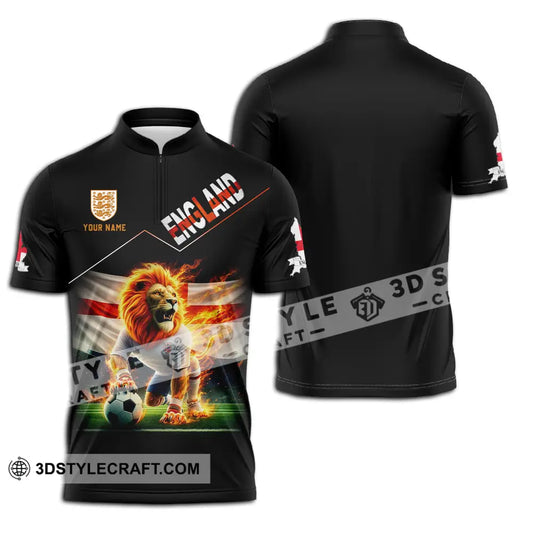 Unisex Shirt - Custom England 3D Shirt Zipper Polo Shirt / S T-shirt