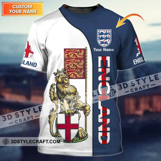 Unisex Shirt - Custom England Football Name T-Shirt, England Three Lion style option 1