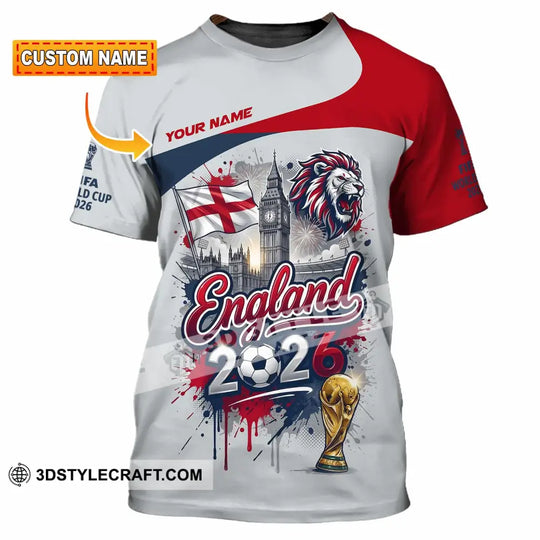 Unisex Shirt - Custom England World Cup 2026 3D Shirt style option 1