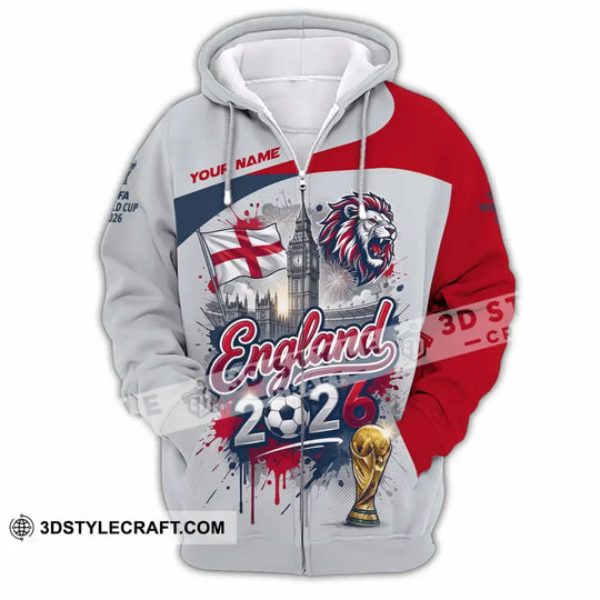 Unisex Shirt - Custom England World Cup 2026 3D Shirt style option 4