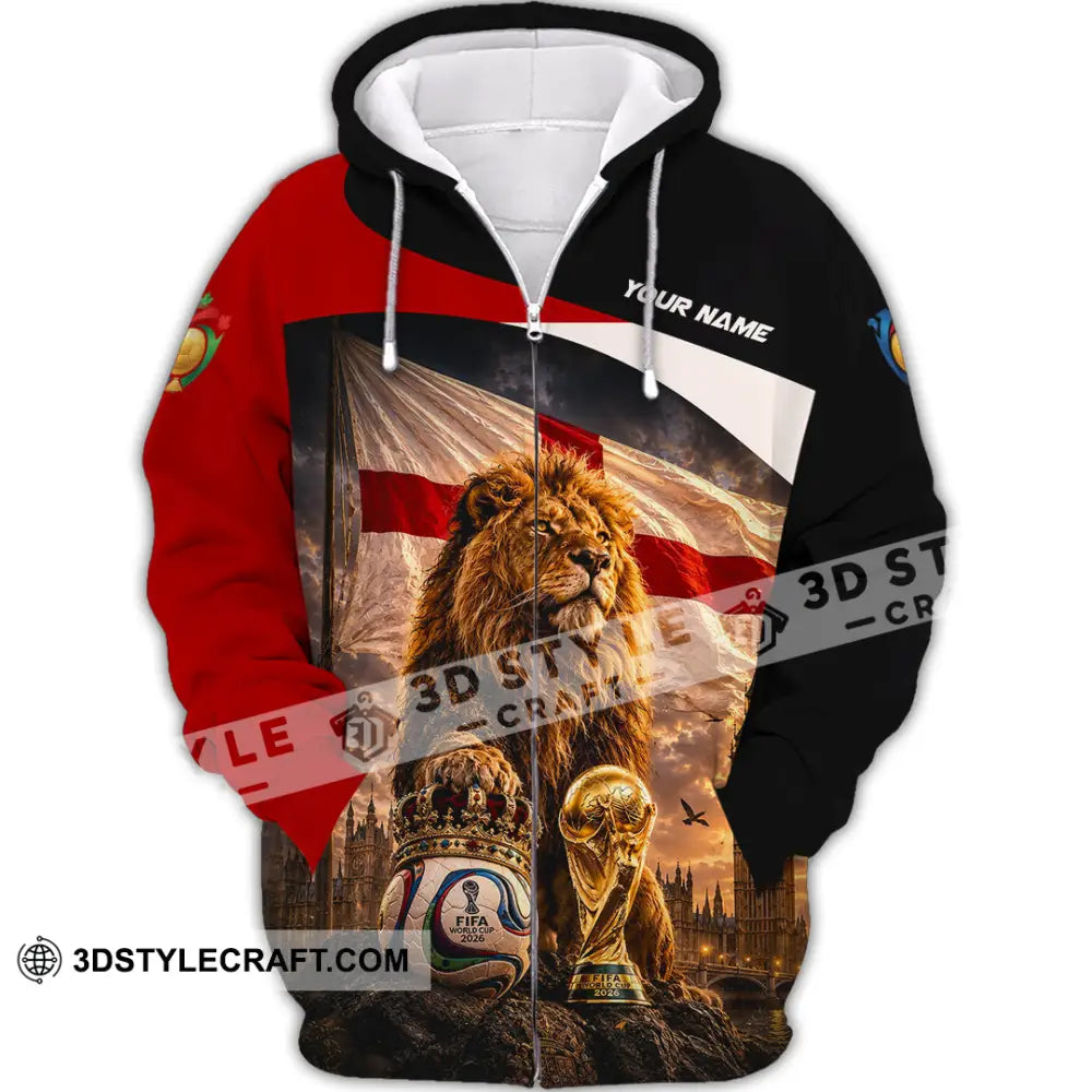 Unisex Shirt - Custom England World Cup 2026 Shirt - Zipper Hoodie / S - T-shirt