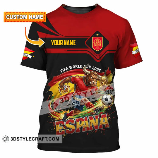 Unisex Shirt - Custom Espana Spain Fifa World Cup 2026 3D Shirt style option 1