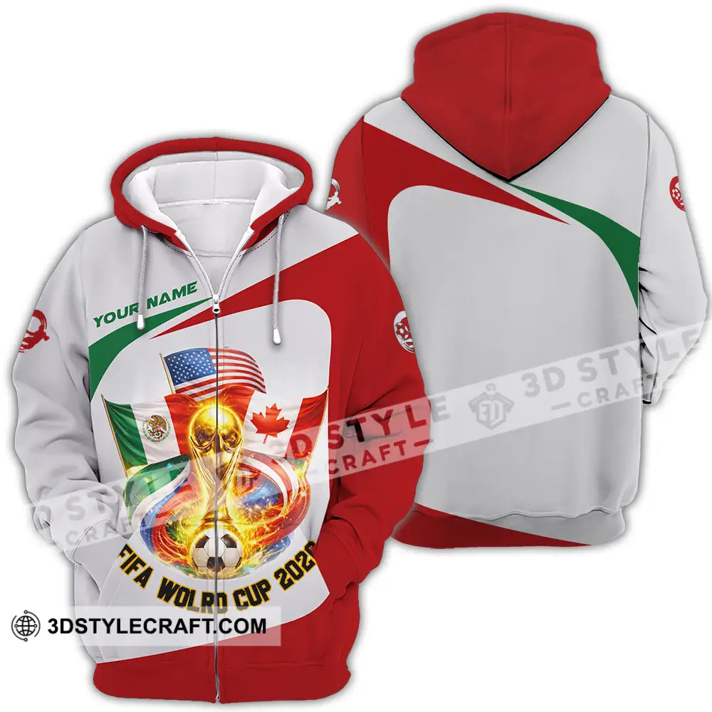 Unisex Shirt - Custom FIFA World Cup 2026 3D Shirt Zipper Hoodie / S T-shirt