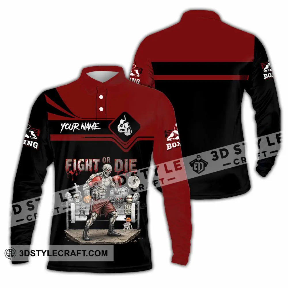 Unisex Shirt - Custom Fight Or Die Shirt Long Sleeve Polo / S T-shirt