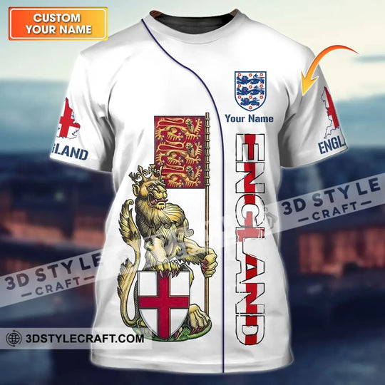 Unisex Shirt - Custom Football Name T-Shirt, England The Three Lions Shirt style option 1