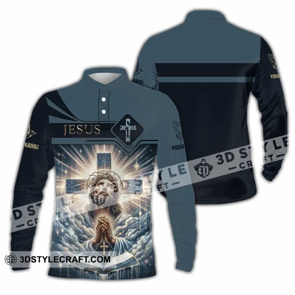 Unisex Shirt - Custom Shirt For Jesus Prayer Long Sleeve Polo / S T-shirt
